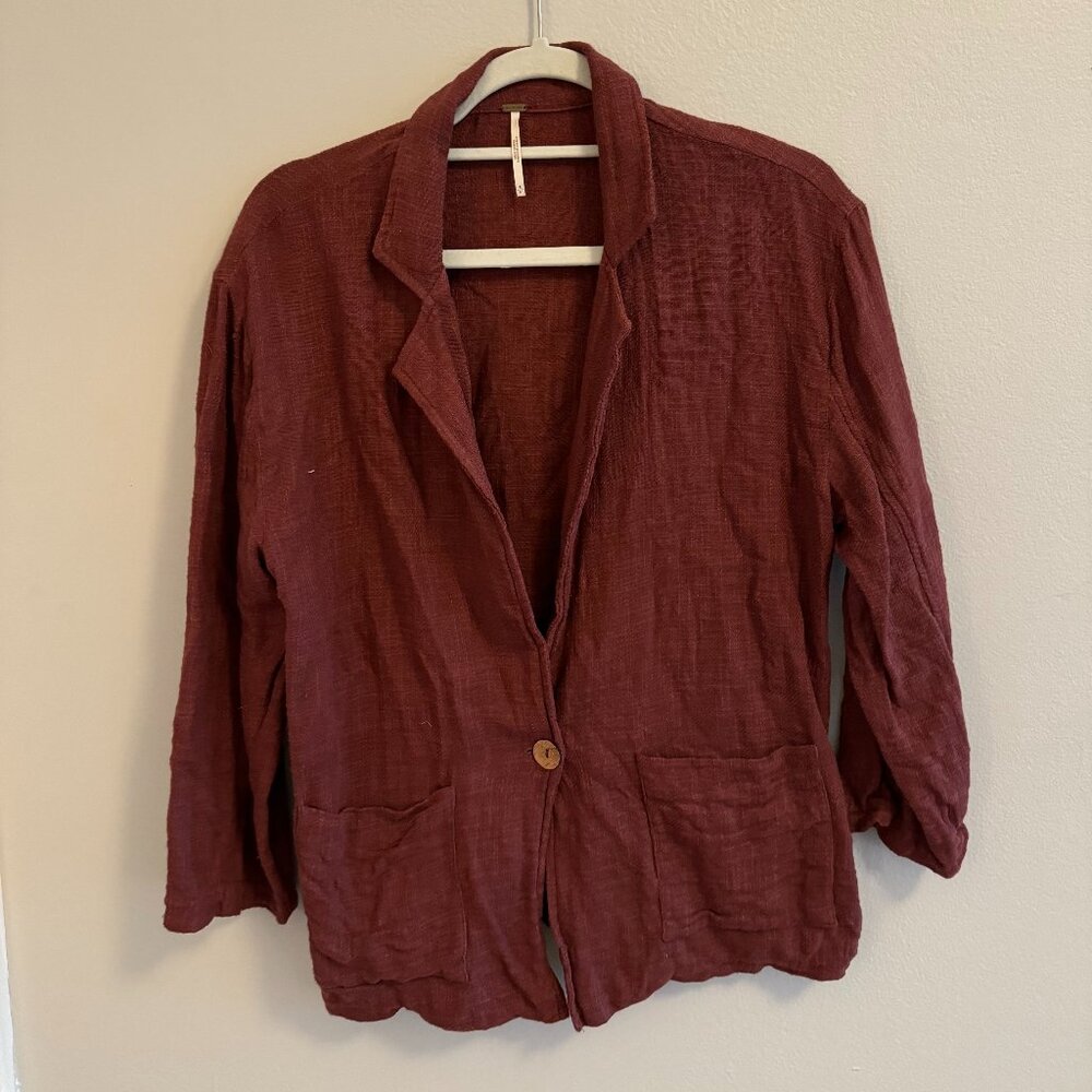 Red Free People Casual Blazer